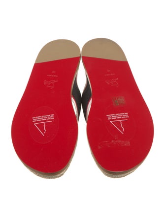 Christian Louboutin Raffia Striped Flip Flops