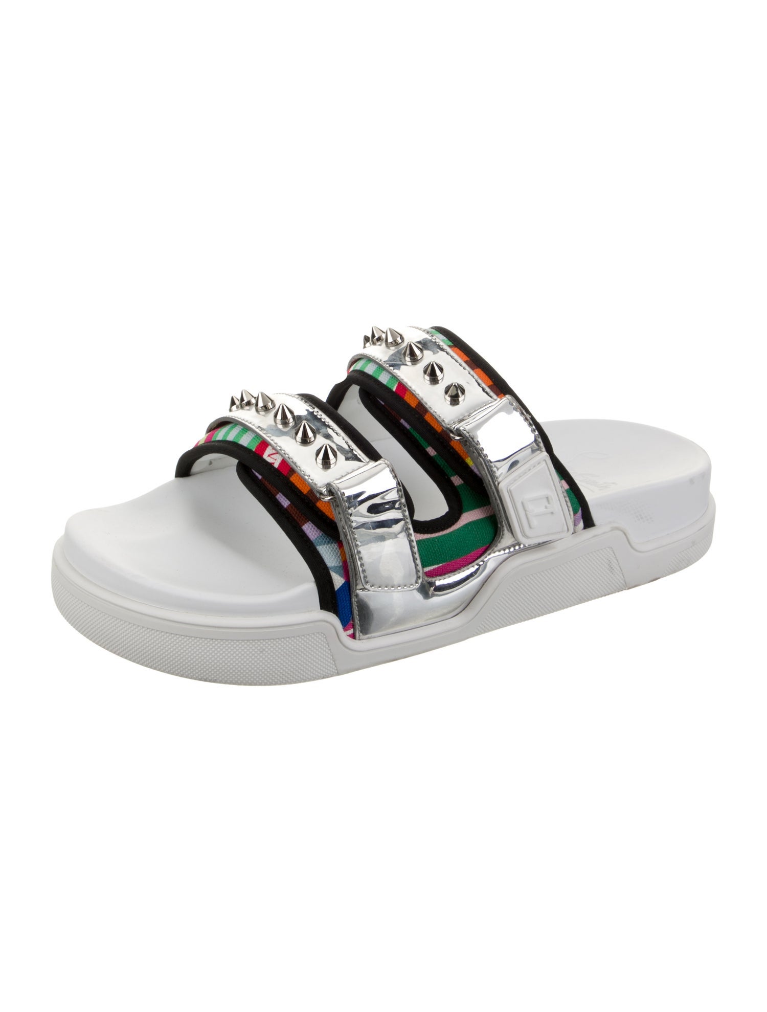 Christian Louboutin Rubber Striped Slides
