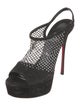 Christian Louboutin Suede Crystal Embellishments Slingback Sandals