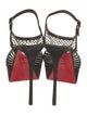 Christian Louboutin Suede Crystal Embellishments Slingback Sandals