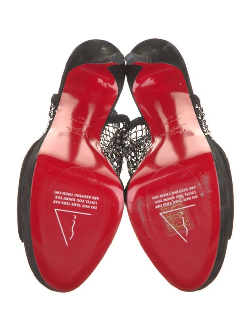 Christian Louboutin Suede Crystal Embellishments Slingback Sandals
