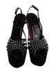 Christian Louboutin Suede Crystal Embellishments Slingback Sandals