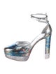 Christian Louboutin Embossed Leather Crystal Embellishments D'Orsay Pumps