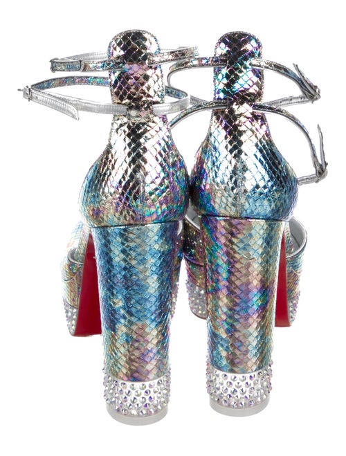 Christian Louboutin Embossed Leather Crystal Embellishments D'Orsay Pumps