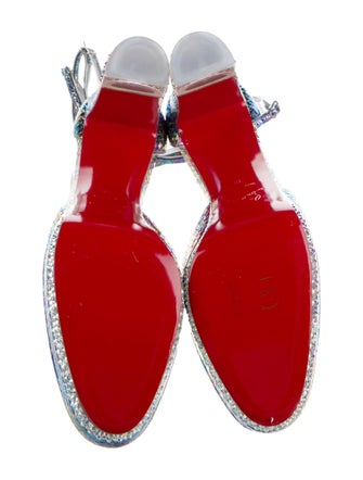 Christian Louboutin Embossed Leather Crystal Embellishments D'Orsay Pumps