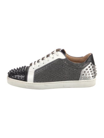 Christian Louboutin Spike Accents Leather Sneakers