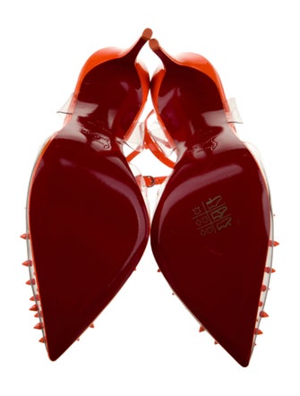 Christian Louboutin Patent Leather Studded Accents Slingback Pumps