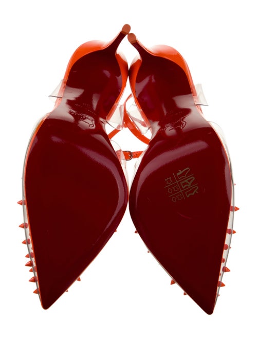 Christian Louboutin Patent Leather Studded Accents Slingback Pumps