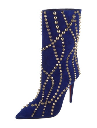 Christian Louboutin Suede Patterned Boots