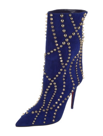 Christian Louboutin Suede Patterned Boots