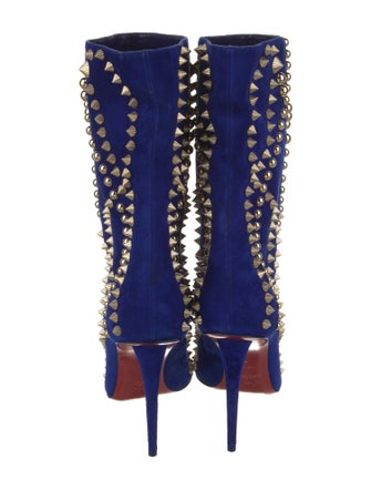 Christian Louboutin Suede Patterned Boots