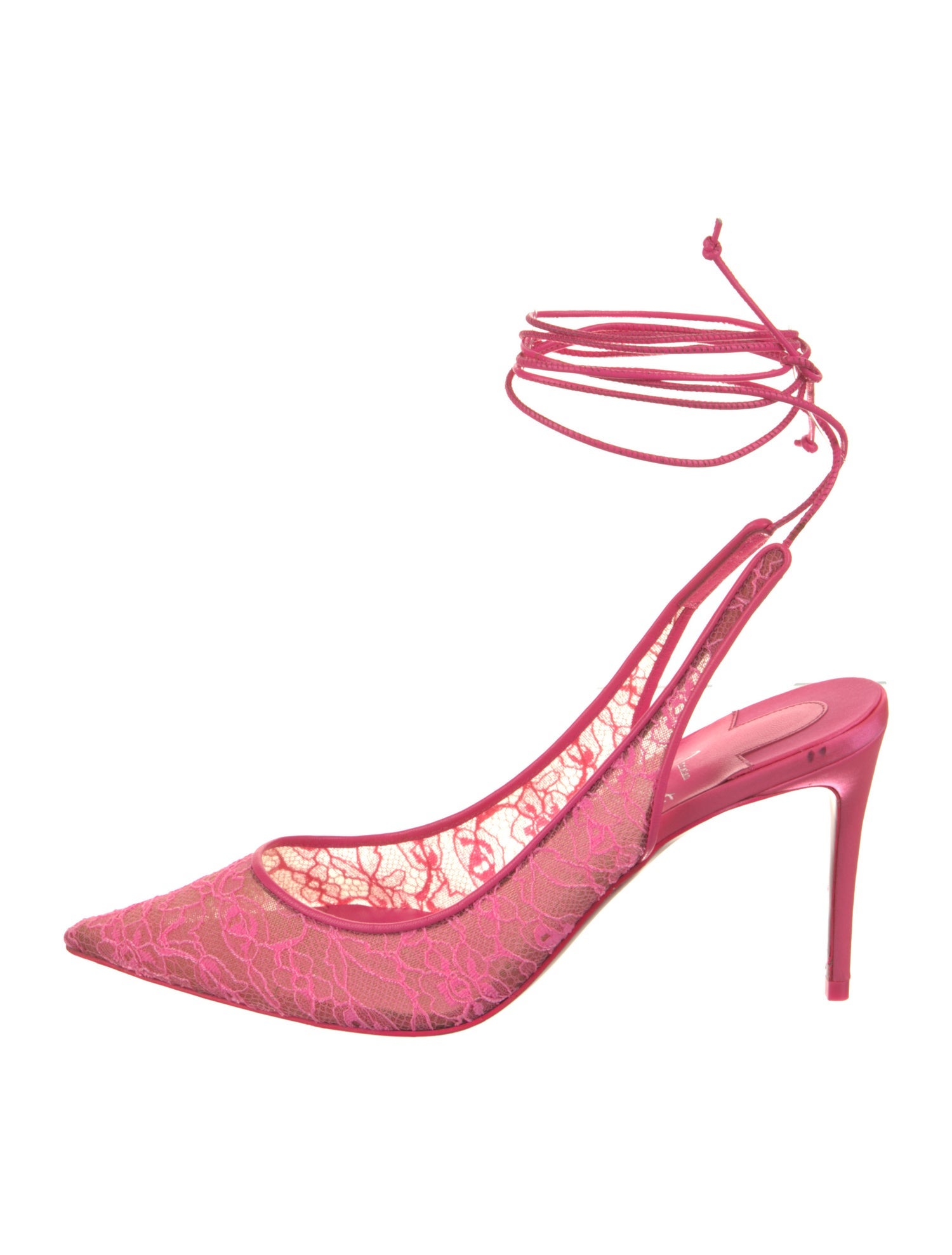 Christian Louboutin Lace Printed Slingback Pumps