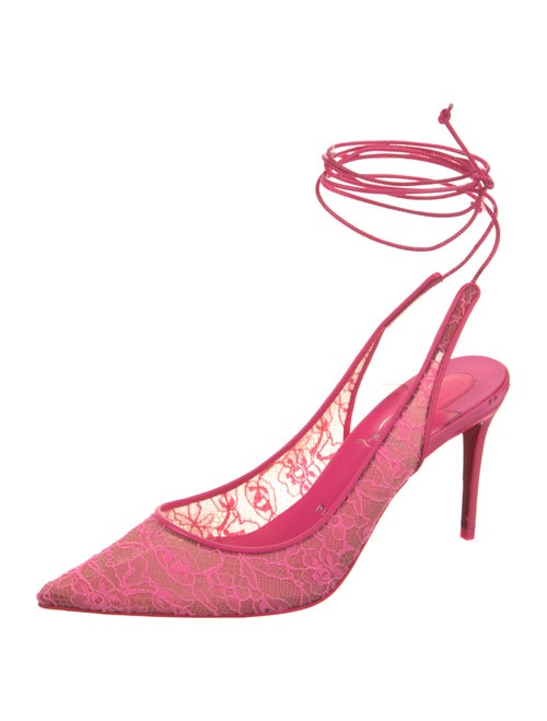 Christian Louboutin Lace Printed Slingback Pumps