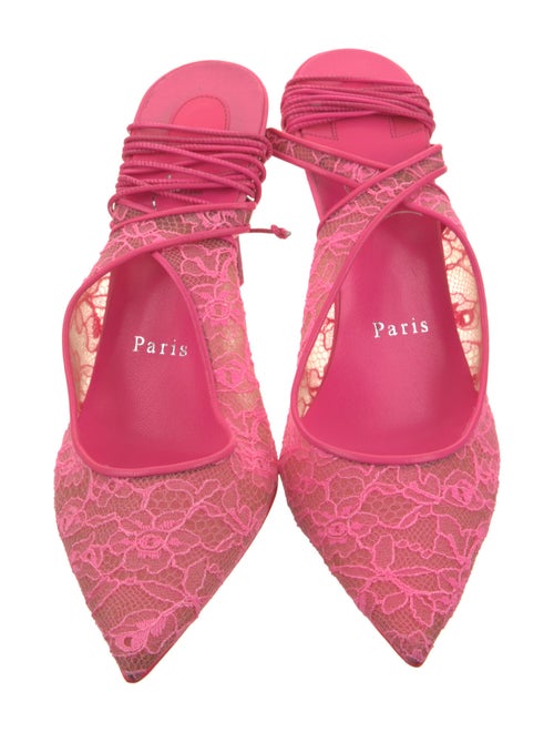 Christian Louboutin Lace Printed Slingback Pumps