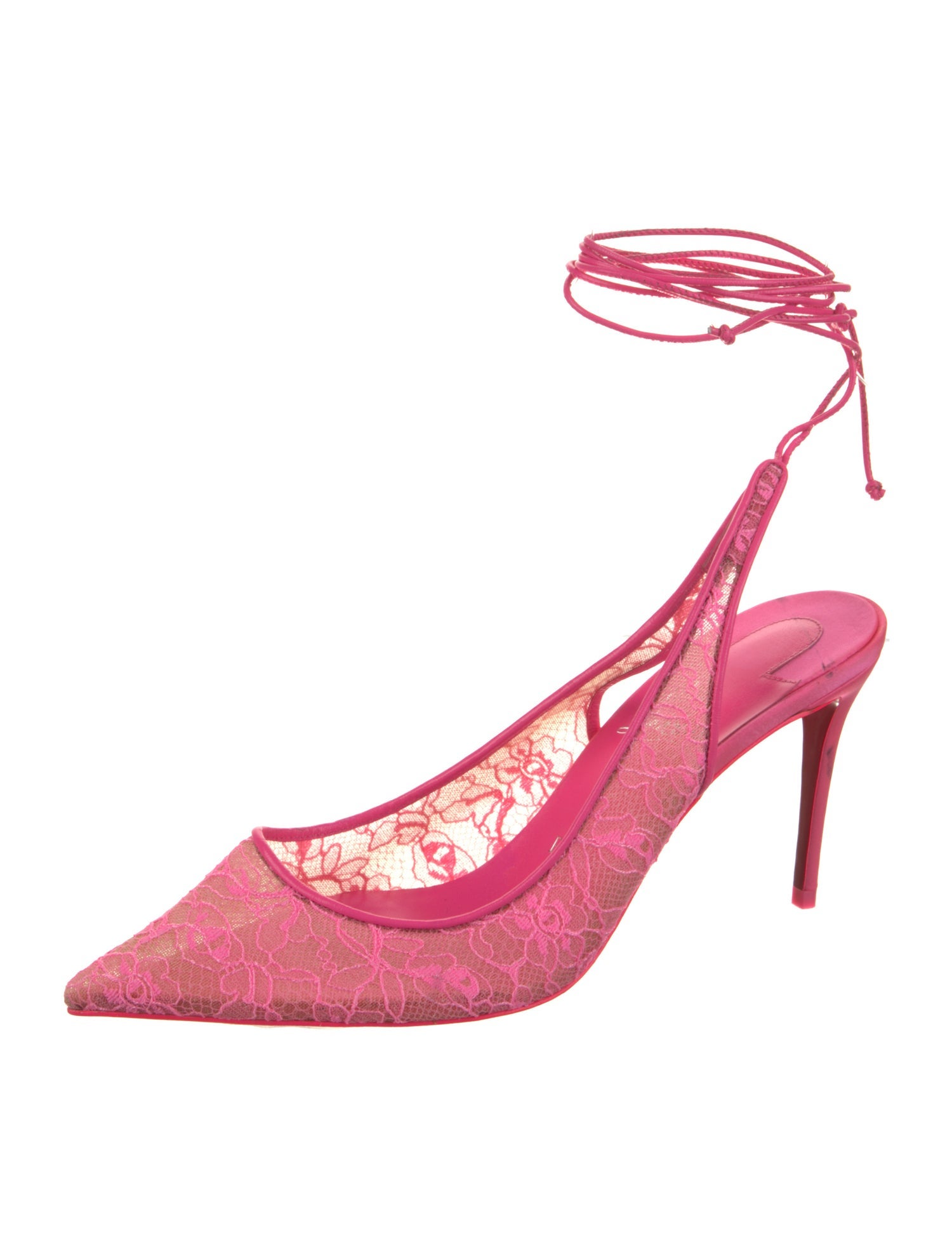 Christian Louboutin Lace Printed Slingback Pumps