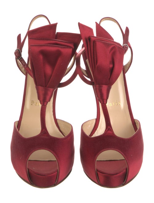 Christian Louboutin Satin Pleated Accents Slingback Sandals