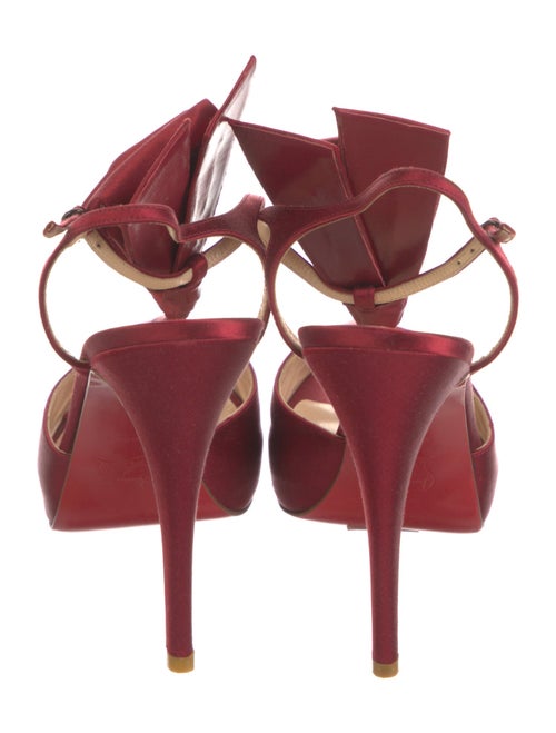Christian Louboutin Satin Pleated Accents Slingback Sandals