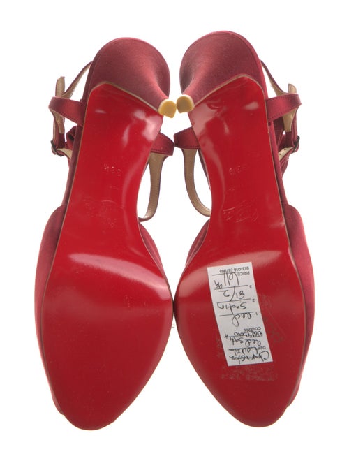 Christian Louboutin Satin Pleated Accents Slingback Sandals