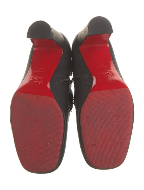 Christian Louboutin Leather Whipstitch Trim Boots