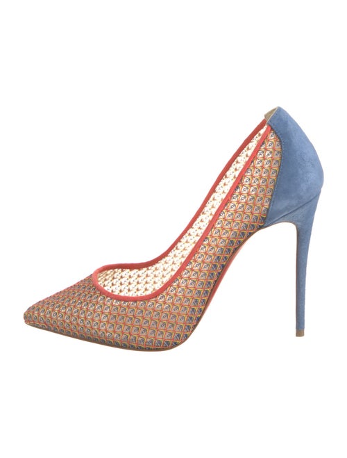 Christian Louboutin Suede Colorblock Pattern Pumps