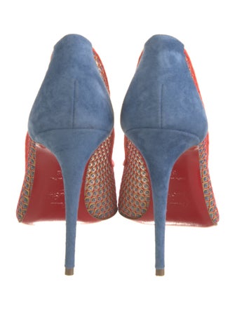 Christian Louboutin Suede Colorblock Pattern Pumps