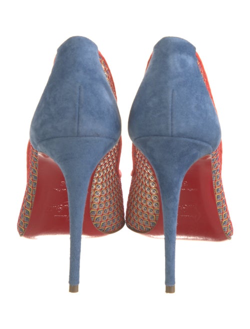 Christian Louboutin Suede Colorblock Pattern Pumps