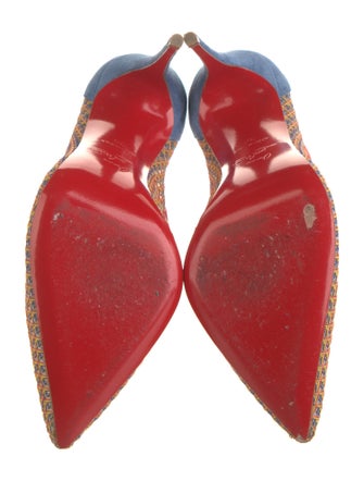 Christian Louboutin Suede Colorblock Pattern Pumps