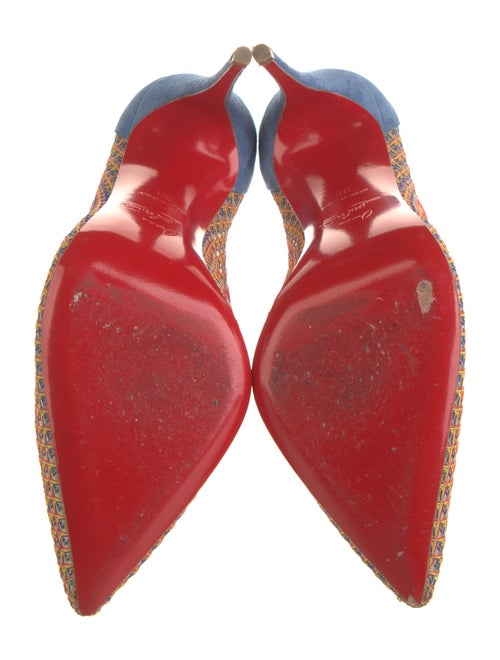Christian Louboutin Suede Colorblock Pattern Pumps