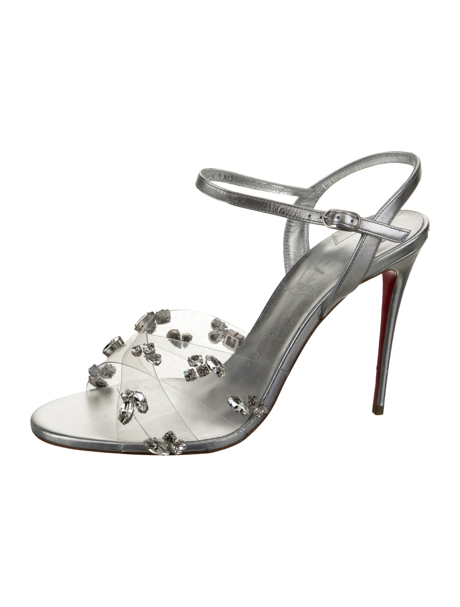 Christian Louboutin PVC Crystal Embellishments Sandals