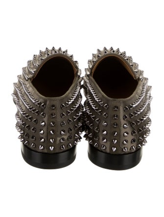 Christian Louboutin Leather Studded Accents Loafers