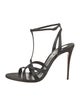 Christian Louboutin Leather Floral Print T-Strap Sandals