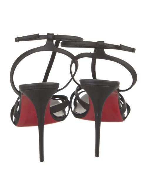 Christian Louboutin Leather Floral Print T-Strap Sandals