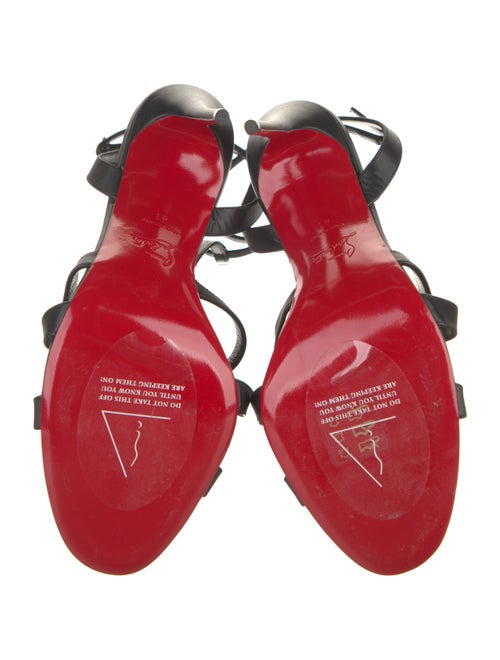 Christian Louboutin Leather Floral Print T-Strap Sandals