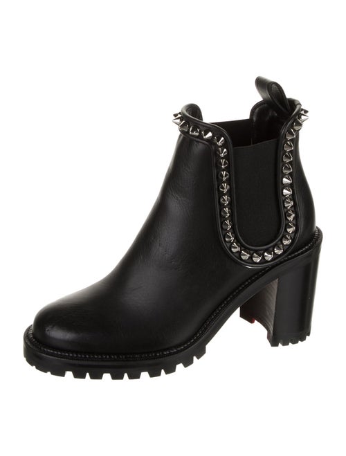 Christian Louboutin Leather Studded Accents Chelsea Boots