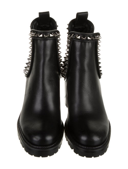 Christian Louboutin Leather Studded Accents Chelsea Boots