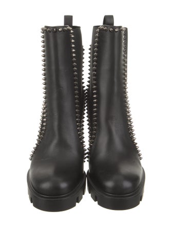 Christian Louboutin Leather Studded Accents Chelsea Boots
