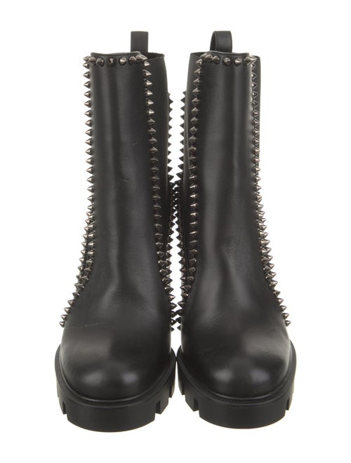 Christian Louboutin Leather Studded Accents Chelsea Boots