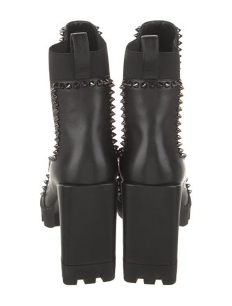 Christian Louboutin Leather Studded Accents Chelsea Boots