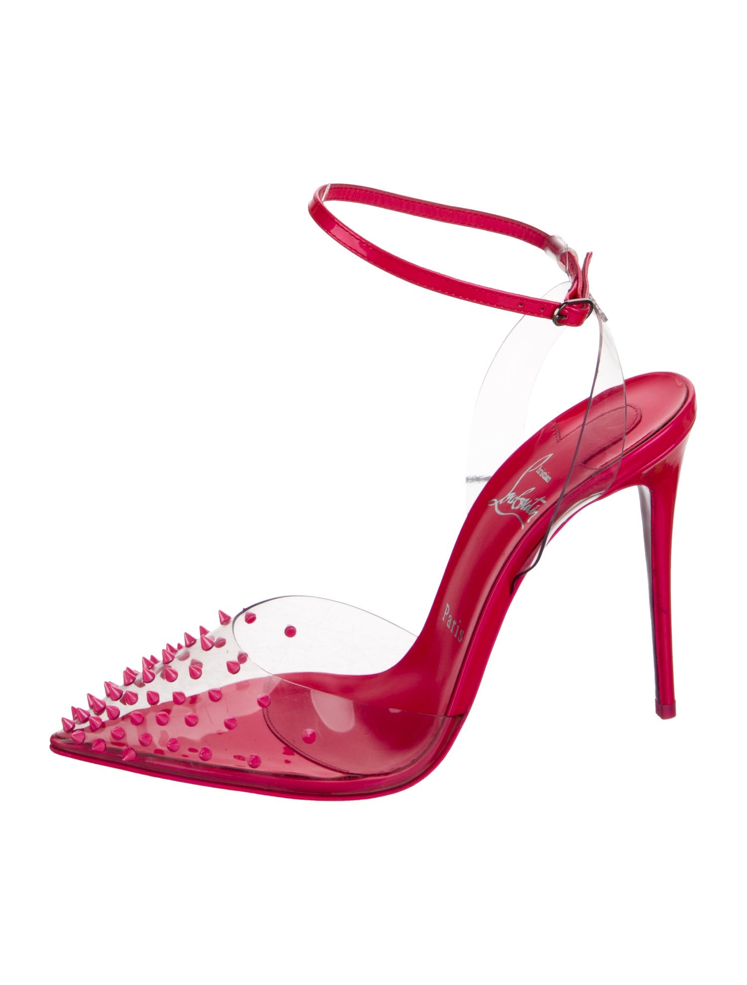 Christian Louboutin Spike Accents PVC D'Orsay Pumps