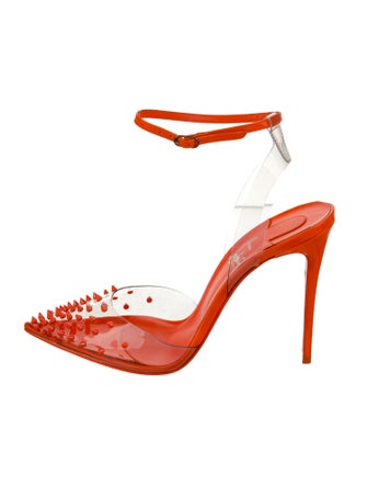 Christian Louboutin PVC Studded Accents Slingback Pumps