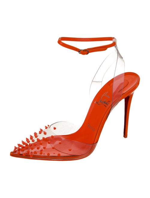 Christian Louboutin PVC Studded Accents Slingback Pumps