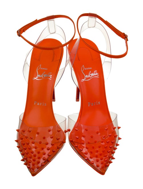 Christian Louboutin PVC Studded Accents Slingback Pumps