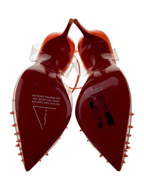 Christian Louboutin PVC Studded Accents Slingback Pumps