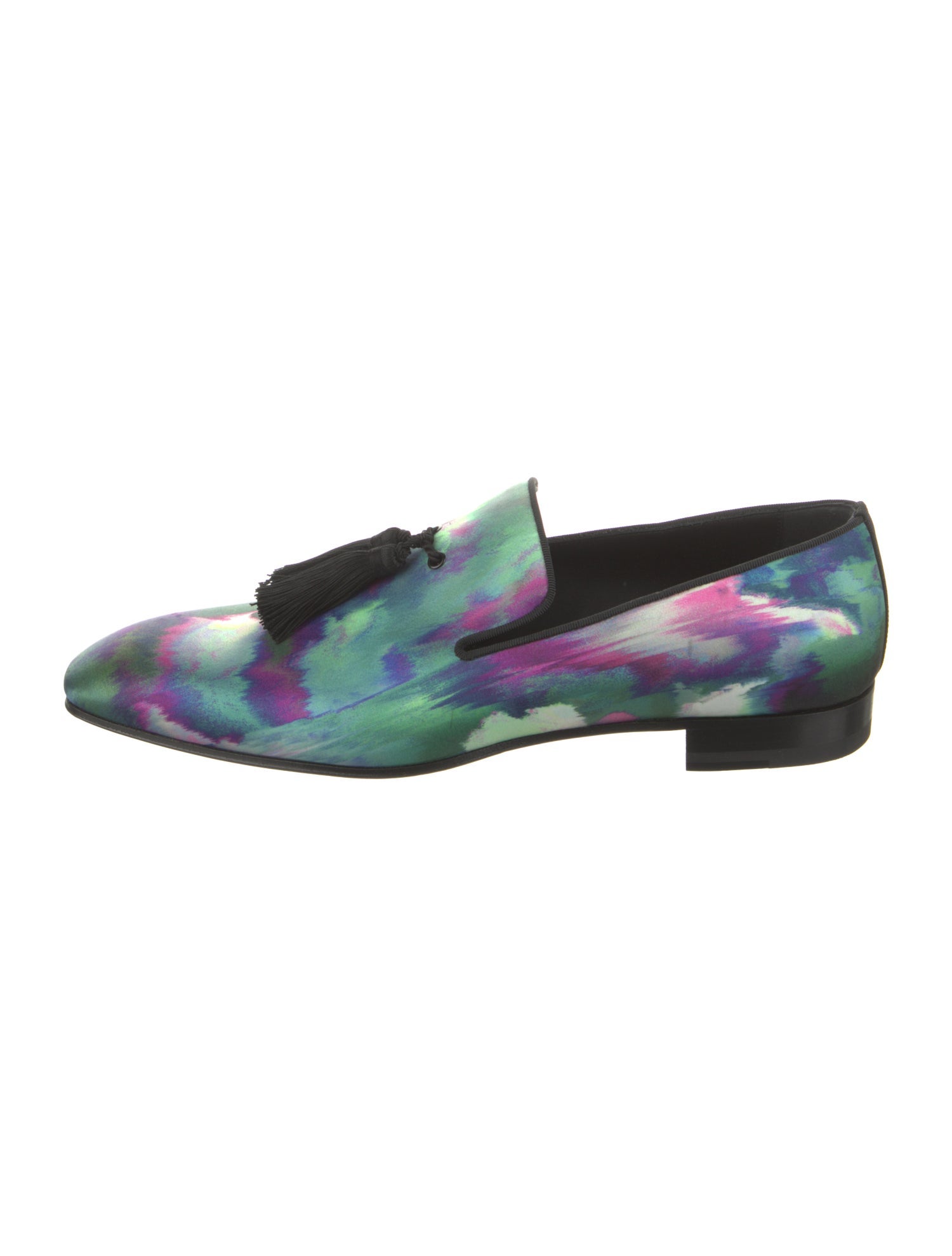 Christian Louboutin Satin Tie-Dye Print Loafers
