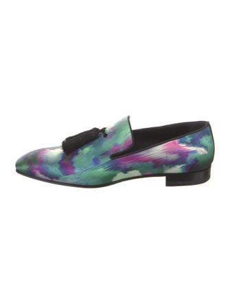 Christian Louboutin Satin Tie-Dye Print Loafers