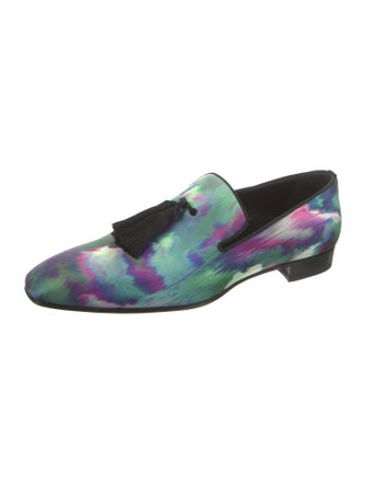 Christian Louboutin Satin Tie-Dye Print Loafers