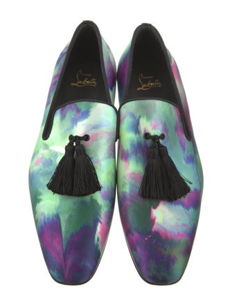 Christian Louboutin Satin Tie-Dye Print Loafers