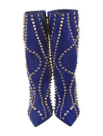 Christian Louboutin Suede Printed Boots