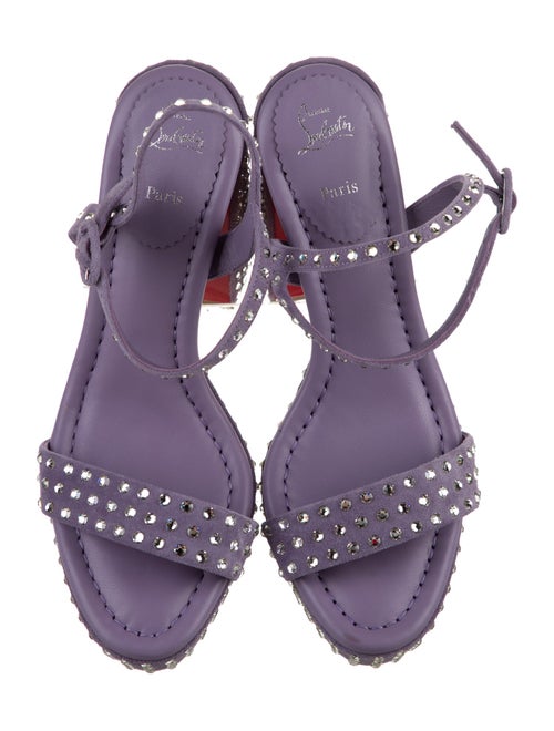 Christian Louboutin Leather Crystal Embellishments Sandals