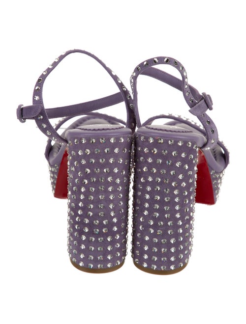 Christian Louboutin Leather Crystal Embellishments Sandals